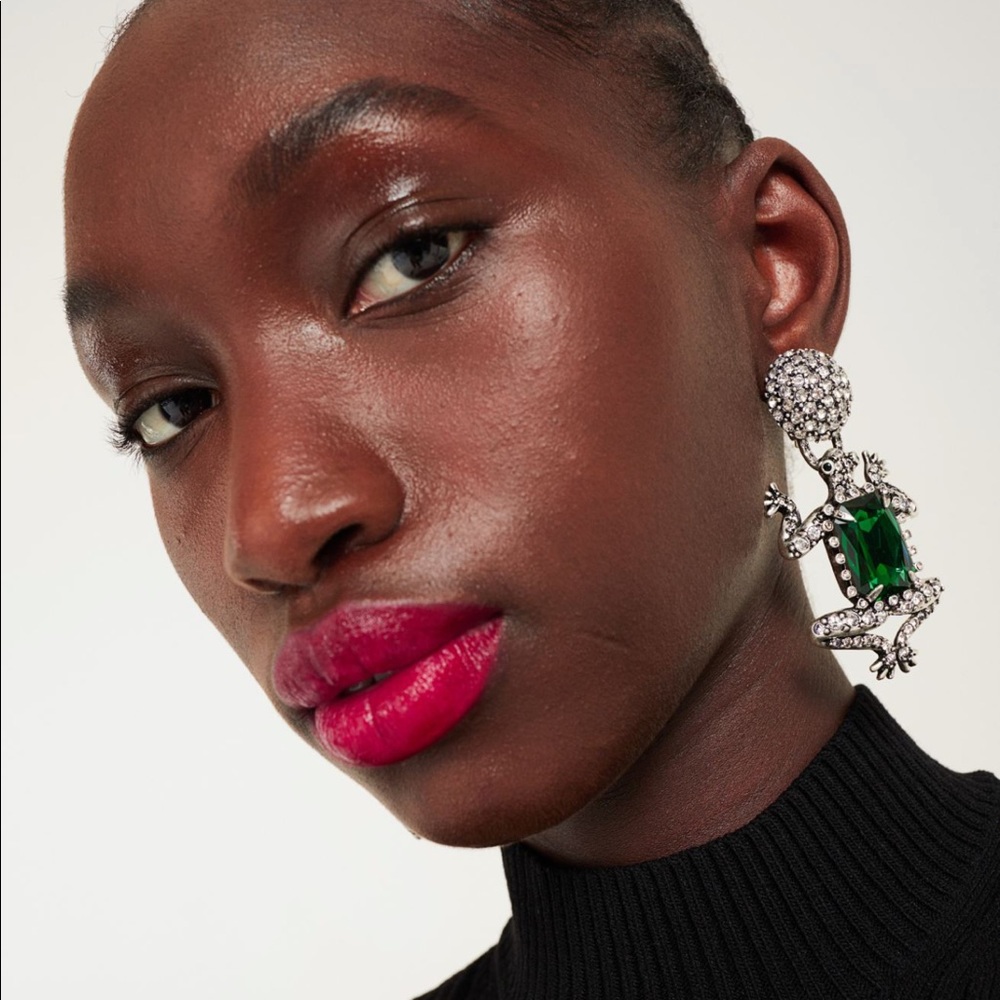 Iris Apfel X H&M limited edition dangle frog earrings